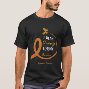 Camiseta Uso Naranja Para Mi Primo Leukemia Awareness Fun D