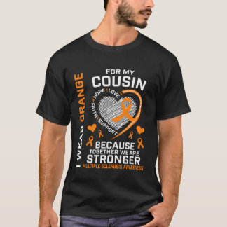 Camiseta Uso Naranja Para Mi Primo MS Esclerosis Múltiple