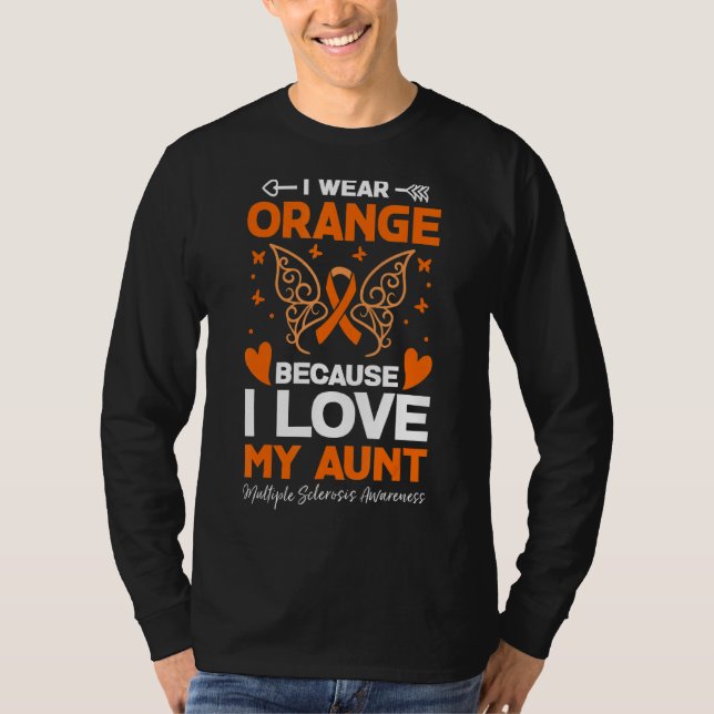 Camiseta Uso Naranja Para Mi Tía Señora Múltiple Esclerosis (Anverso)