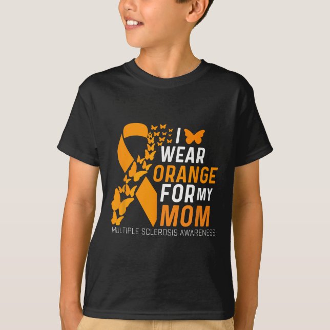 Camiseta Uso Naranja Para Mis Mamás Sra Esclerosis Múltiple (Anverso)