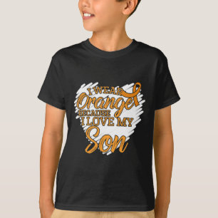 Camiseta Uso Naranja porque amo a mi hijo por leucemia.