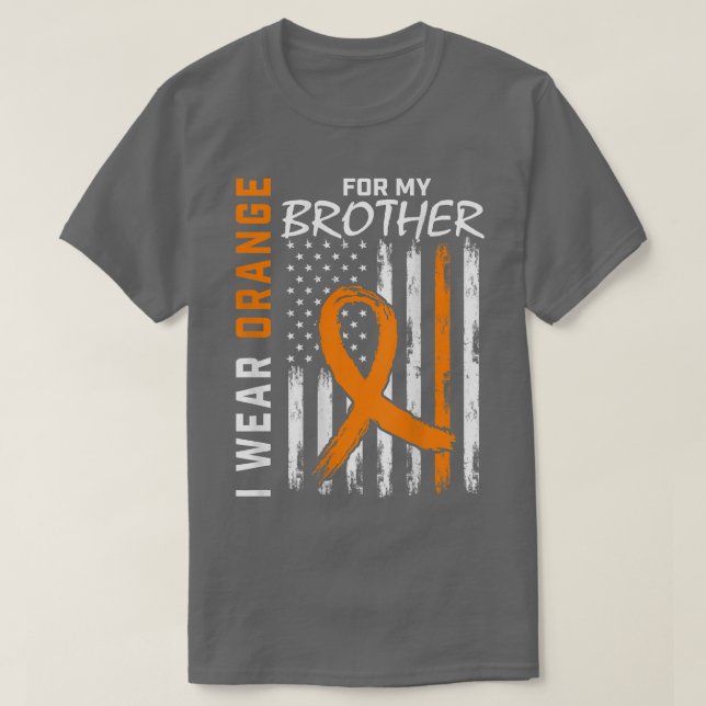 Camiseta Uso Naranja Ribbon Brother Leukemia Awareness Fl (Diseño del anverso)