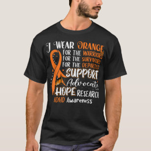 Camiseta Uso Naranja Ribbon Butterfly Support ADHD Awaren