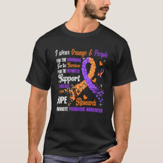 Camiseta Uso Naranja Y Morado Para Los Guerreros Psoriasis
