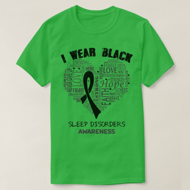 Camiseta Uso Negro Para Los Trastornos Del Sueño Conciencia (Diseño del anverso)