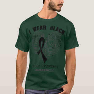 Camiseta Uso Negro Para Los Trastornos Del Sueño Conciencia