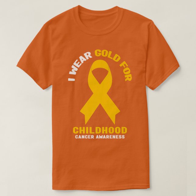 Camiseta Uso Oro Para Concienciación Sobre El Cáncer Infant (Diseño del anverso)