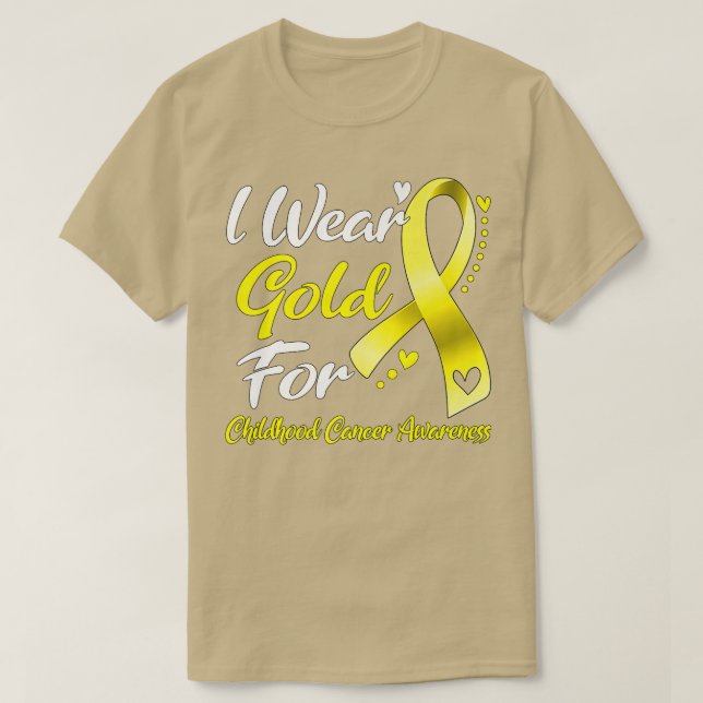 Camiseta Uso Oro Para Concienciación Sobre El Cáncer Infant (Diseño del anverso)
