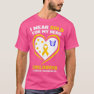 Camiseta Uso Oro Para Concienciar A Mi Héroe Sobre El Cánce