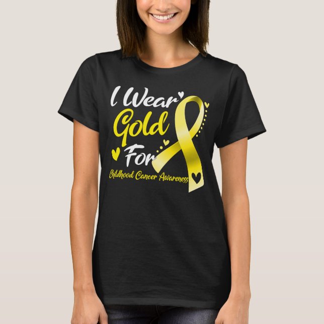 Camiseta Uso Oro Para Concienciar Sobre El Cáncer Infantil (Anverso)