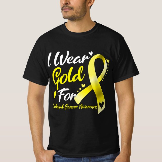 Camiseta Uso Oro Para Concienciar Sobre El Cáncer Infantil (Anverso)