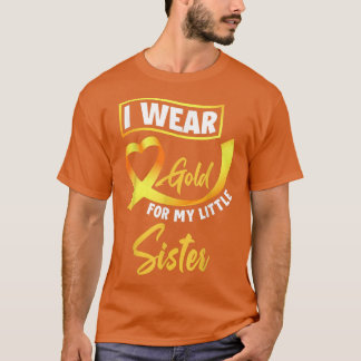 Camiseta Uso Oro Para El Cáncer Infantil De Mi Hermana Pequ