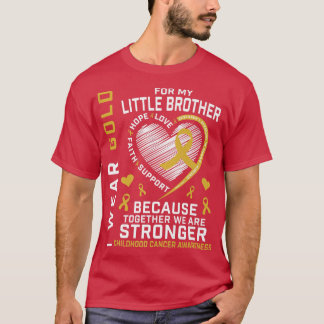Camiseta Uso Oro Para El Cáncer Infantil De Mi Hermano Pequ