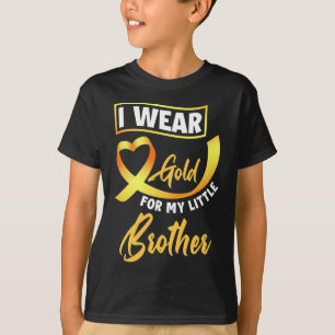 Camiseta Uso Oro Para El Cáncer Infantil De Mi Hermano Pequ