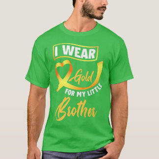 Camiseta Uso Oro Para El Cáncer Infantil De Mi Hermano Pequ