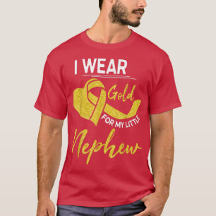 Camiseta Uso Oro Para El Cáncer Infantil De Mi Pequeño Sobr