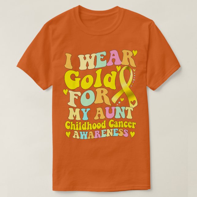 Camiseta Uso Oro Para Mi Tía Conciencia Sobre El Cáncer Inf (Diseño del anverso)