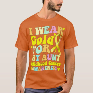 Camiseta Uso Oro Para Mi Tía Conciencia Sobre El Cáncer Inf
