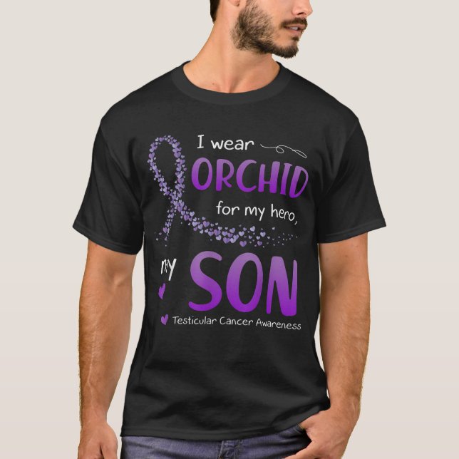 Camiseta Uso Orquídea Para Concienciar El Cáncer Testicular (Anverso)