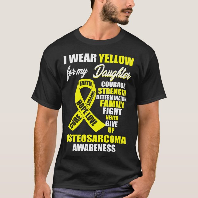Camiseta Uso Osteosarcoma Amarillo Conciencia (Anverso)