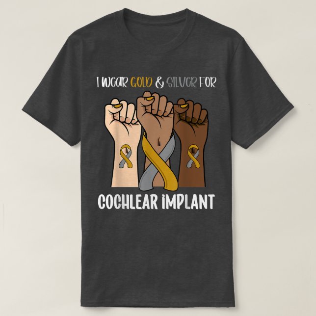 Camiseta Uso para implantes Cocleares Conciencia (Diseño del anverso)