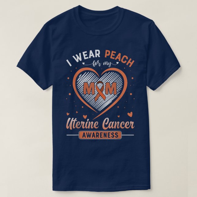 Camiseta Uso Peach Para Mi Mamá Concienciación Sobre El Cán (Diseño del anverso)
