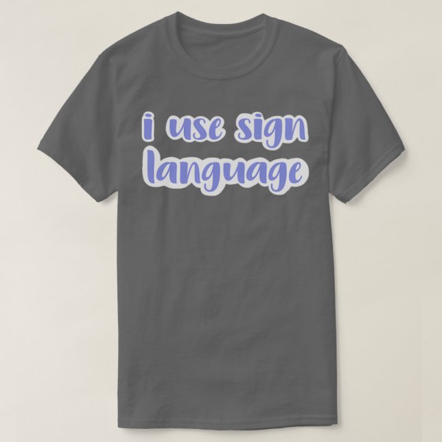 Camiseta uso periwinkle de lenguaje de signos (Diseño del anverso)