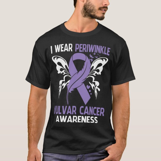 Camiseta Uso Periwinkle Para Conciencia Del CÁNCER VULVAR (Anverso)