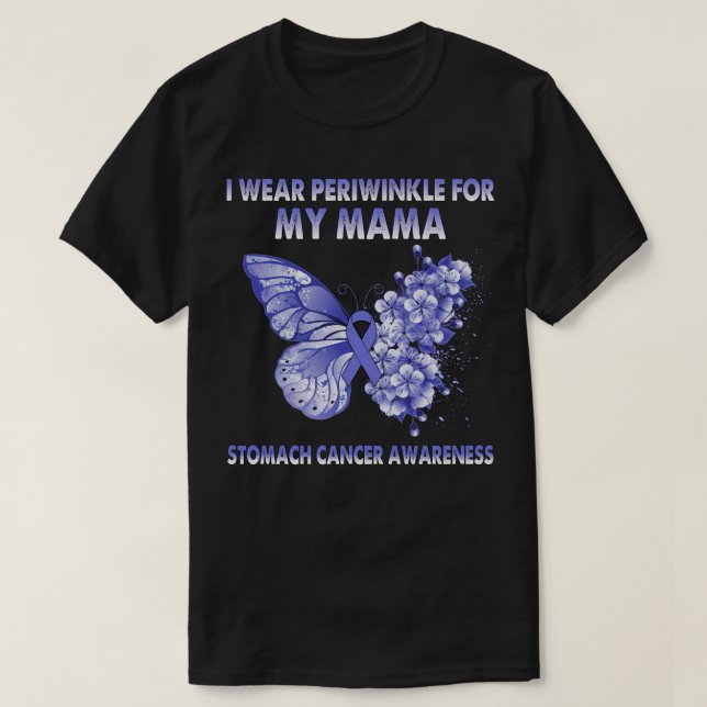 Camiseta Uso Periwinkle Para El Cáncer De Estómago De Mi Ma (Diseño del anverso)
