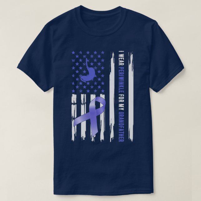 Camiseta Uso Periwinkle Para Mi Abuelo Esófago Ca (Diseño del anverso)