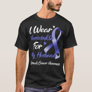 Camiseta Uso Periwinkle Para Mi Esposo Cáncer De Estómago D