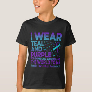 Camiseta Uso Prevención Del Suicidio De Cinta Verde azulada