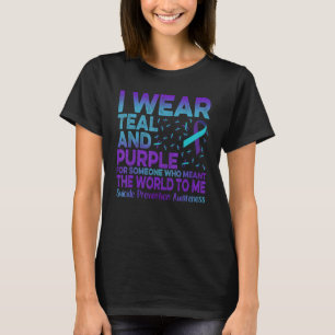 Camiseta Uso Prevención Del Suicidio De Cinta Verde azulada