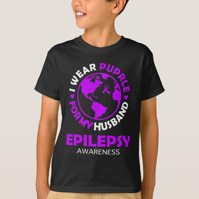 Camiseta Uso PURPLE para mi conciencia de EPILEPSIA de mi M (Anverso)