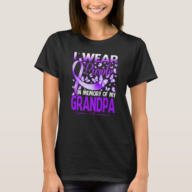 Camiseta Uso Púrpura En Memoria De Mi Abuelo Lupus Awaren (Anverso)