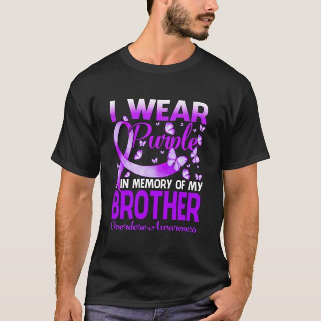 Camiseta Uso Púrpura En Memoria De Mi Hermano Sobredosis (Anverso)
