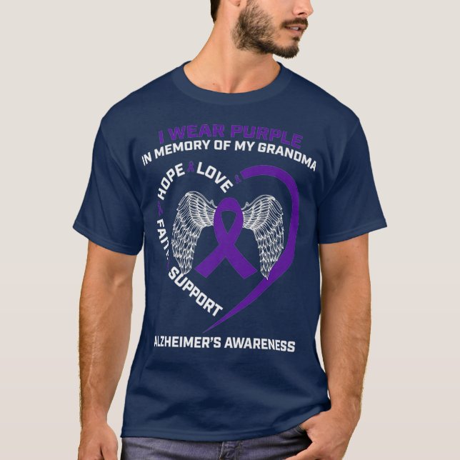 Camiseta Uso Púrpura En Memoria De Mis Abuelas Alzheimers (Anverso)