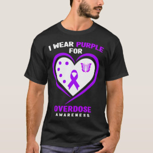 Camiseta Uso Púrpura Para Adicción Conciencia Sobre La Sobr