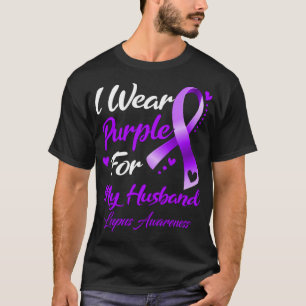 Camiseta Uso Púrpura Para Conciencia De Mi Marido Lupus