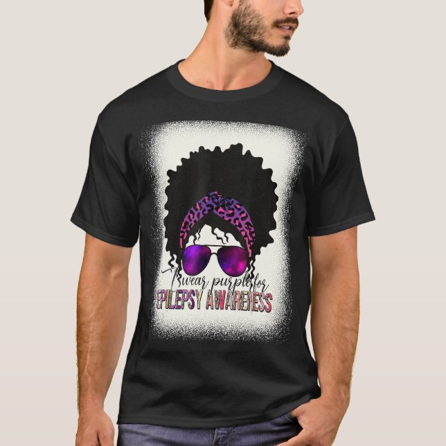 Camiseta Uso Púrpura Para Concienciación Epilepsia Desorden (Anverso)