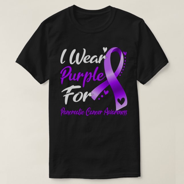 Camiseta Uso Púrpura Para Concienciación Pancreática Sobre  (Diseño del anverso)