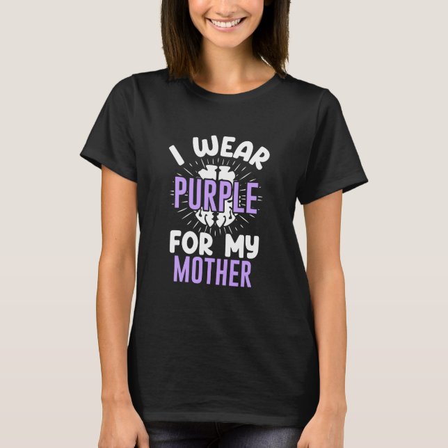 Camiseta Uso Púrpura Para Concienciar A Mi Madre Alzheimers (Anverso)