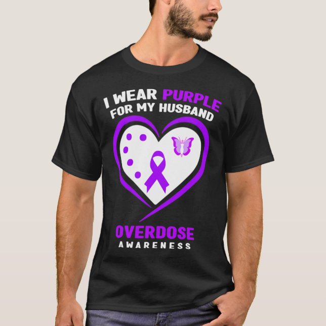 Camiseta Uso Púrpura Para Concienciar A Mi Marido Sobre La  (Anverso)