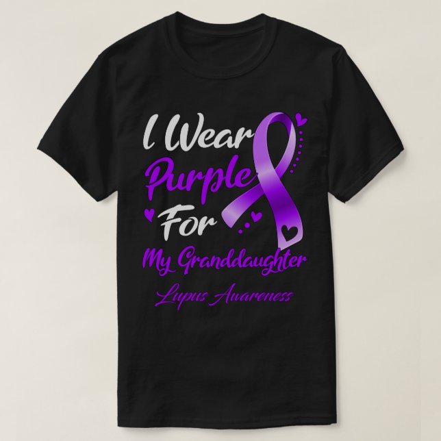 Camiseta Uso Púrpura Para Concienciar A Mi Nieta Lupus (Diseño del anverso)