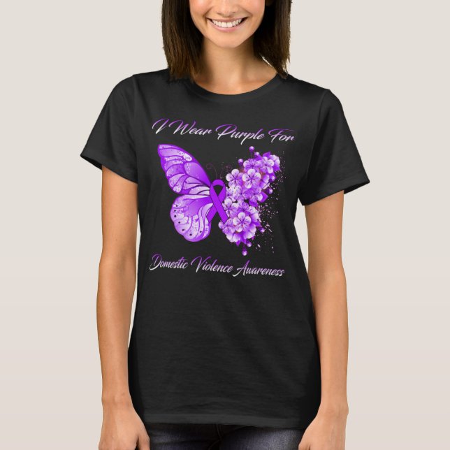 Camiseta Uso Púrpura Para Concienciar Sobre La Violencia Do (Anverso)