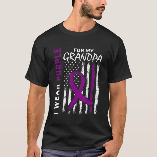 Camiseta Uso Púrpura Para El Abuelo Awaren Por Cáncer Pancr (Anverso)
