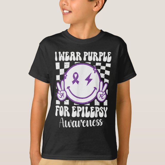 Camiseta Uso Púrpura Para La Epilepsia De Conciencia Sonris (Anverso)