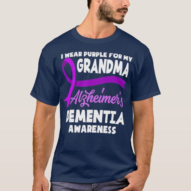 Camiseta Uso Púrpura Para Mi Abuela Alzheimers Dementia (Anverso)