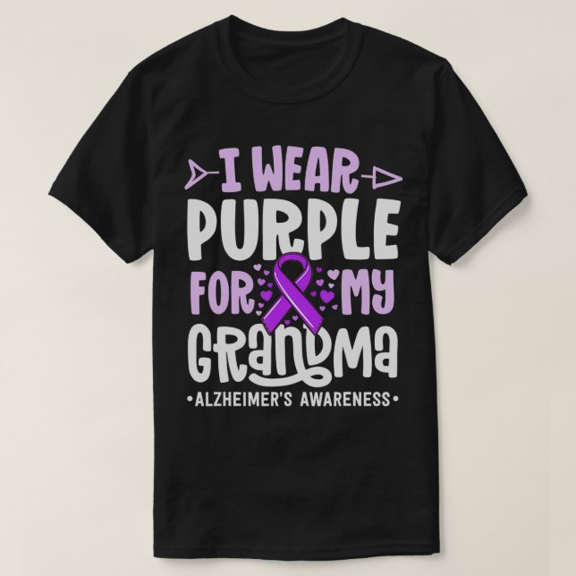 Camiseta Uso Púrpura Para Mi Abuela Alzheimers Family Awa (Diseño del anverso)