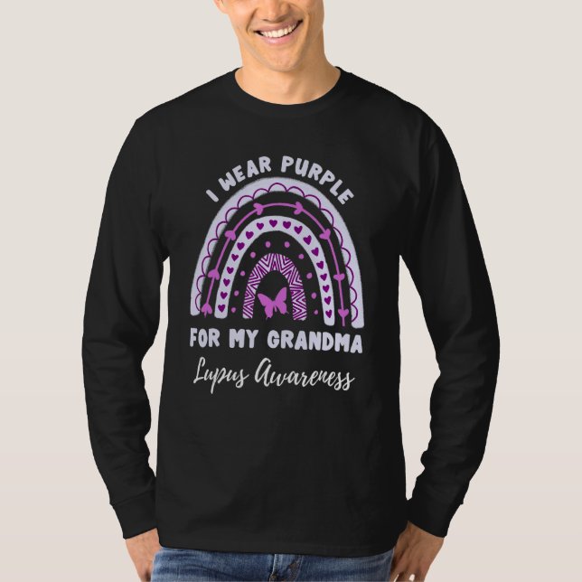 Camiseta Uso Púrpura Para Mi Abuela Lupus Awareness Rainb (Anverso)
